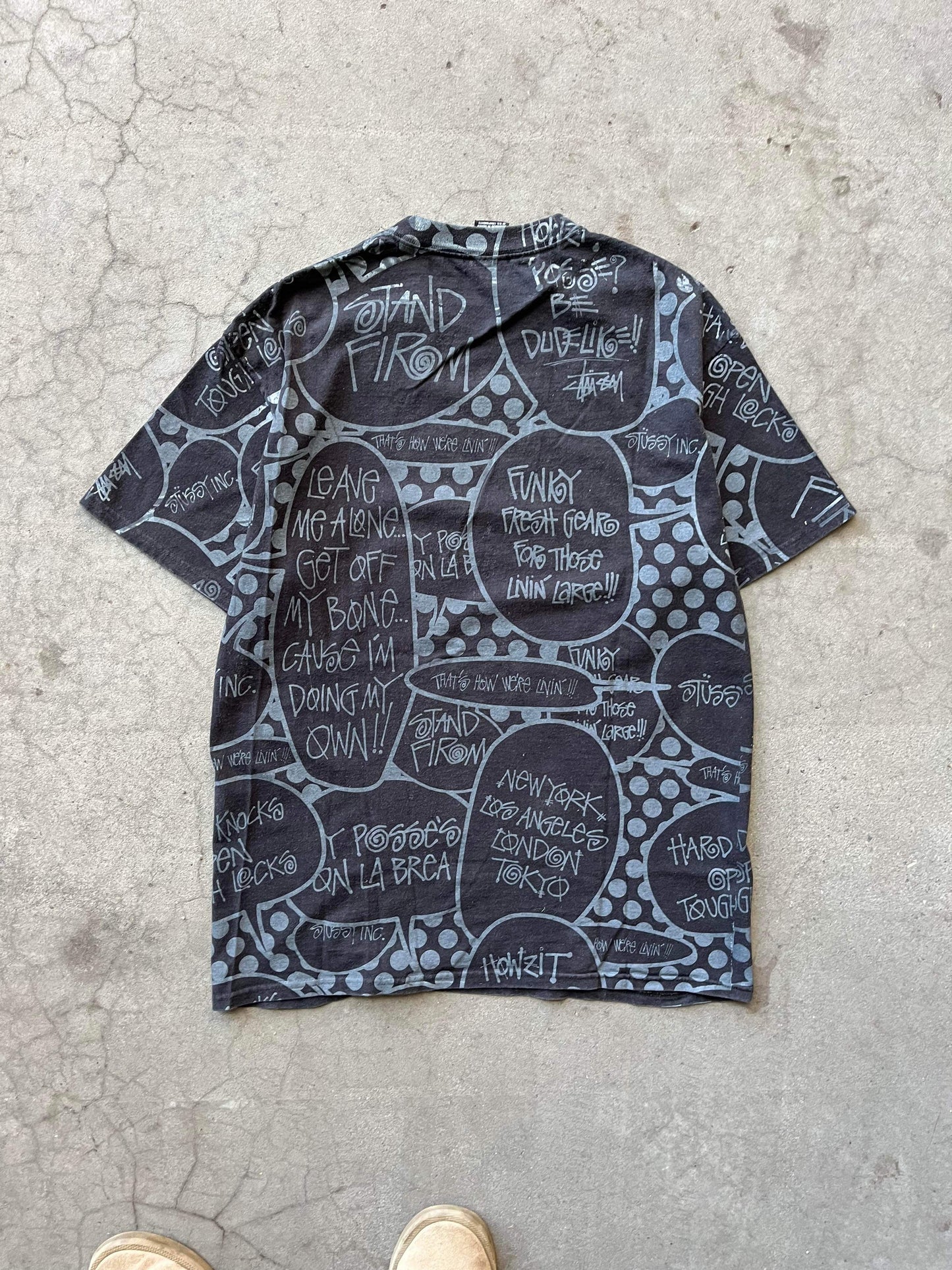 ~ (L/XL) Early 2000’s Stussy Comic AOP Tee