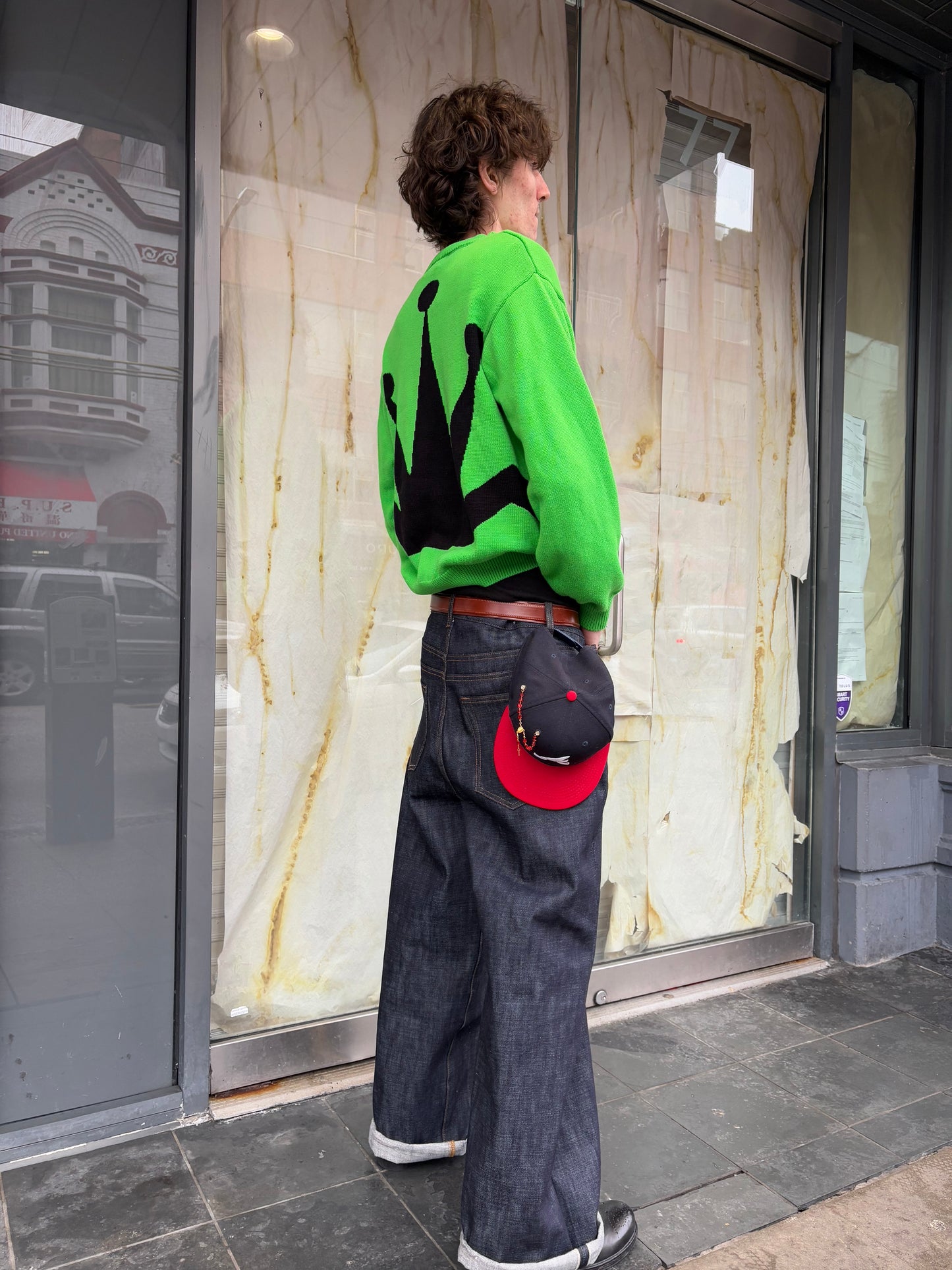 (M) Stüssy Bent Crown Green Knit