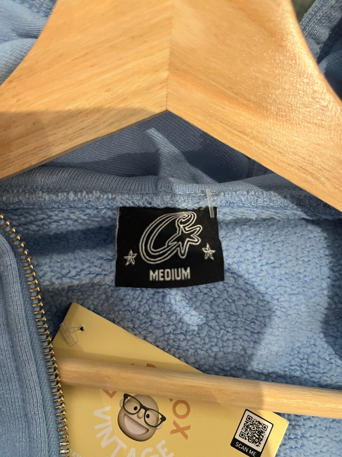 (M) Corteiz Baby Blue Zip Hoodie