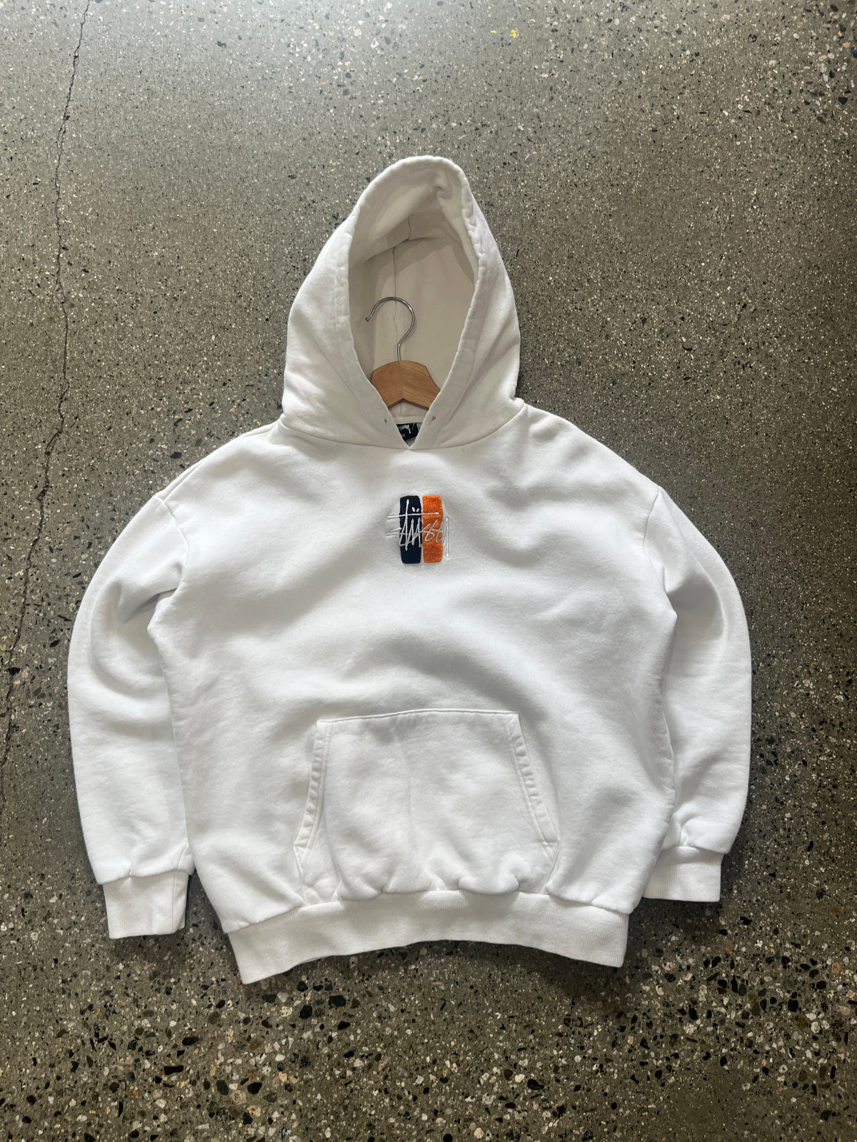 (XS) Stussy White Hoodie