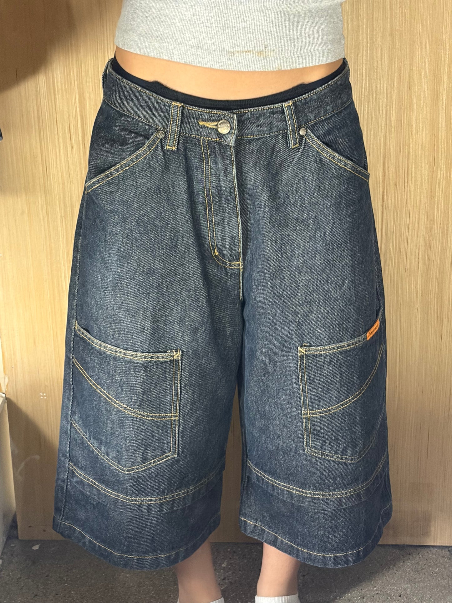 (29”) Baggy Dark Raw Style Denim Jorts