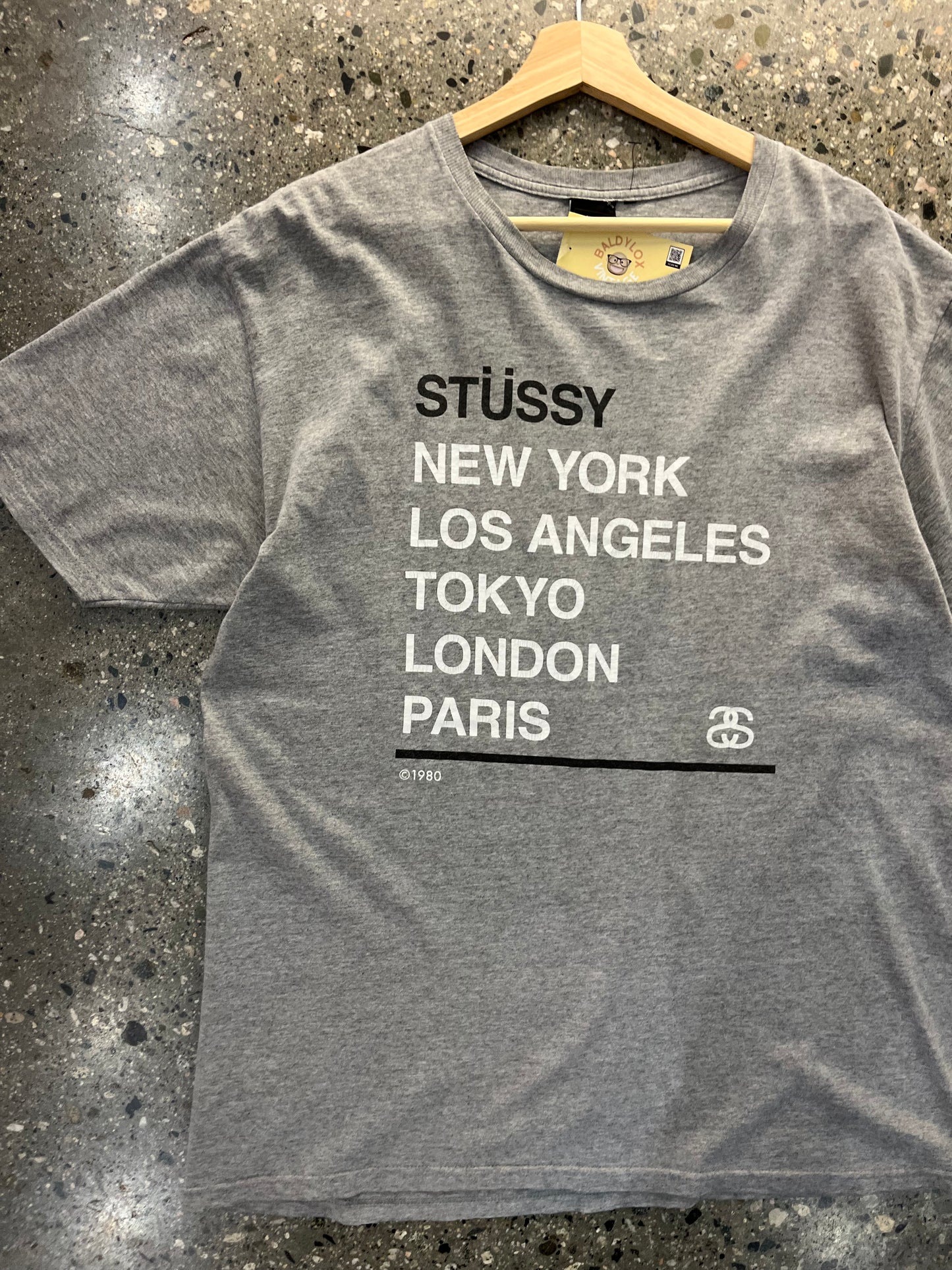 (L) Stussy International List Grey Tee