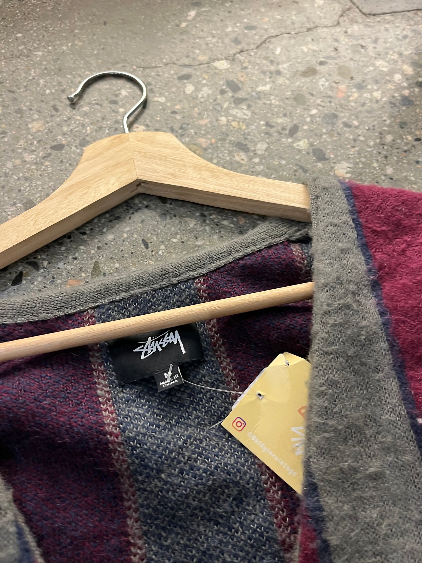 (M) Stussy Striped Cardigan