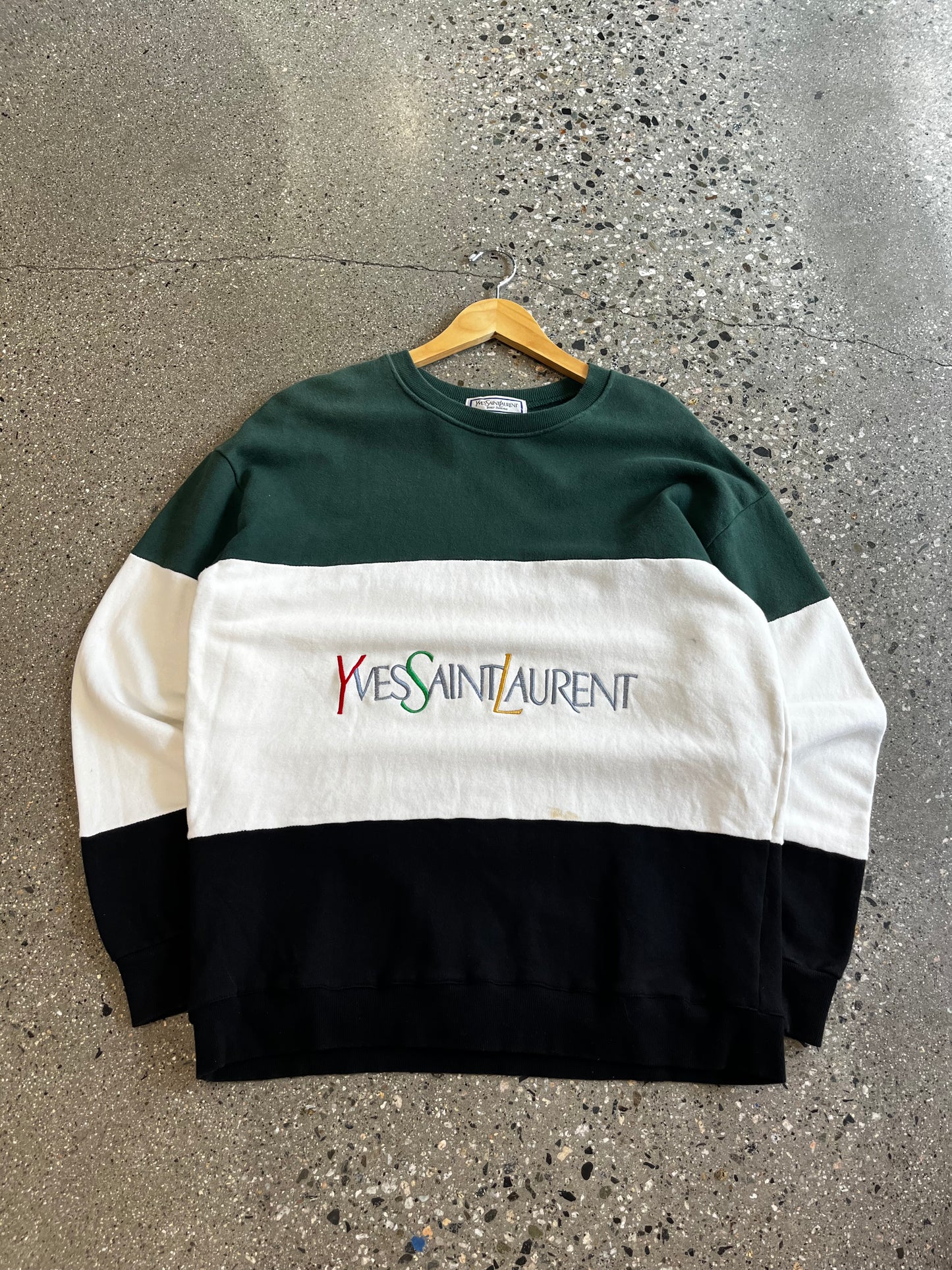 (Medium) 90s YSL 3 Tone Crewneck