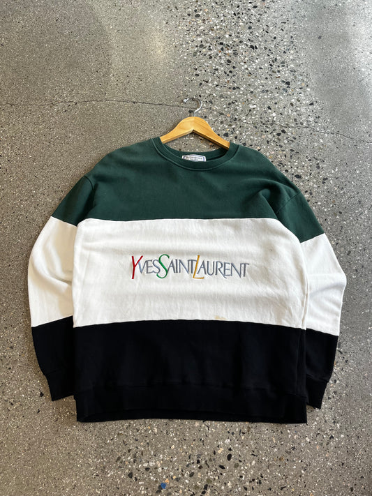(Medium) 90s YSL 3 Tone Crewneck
