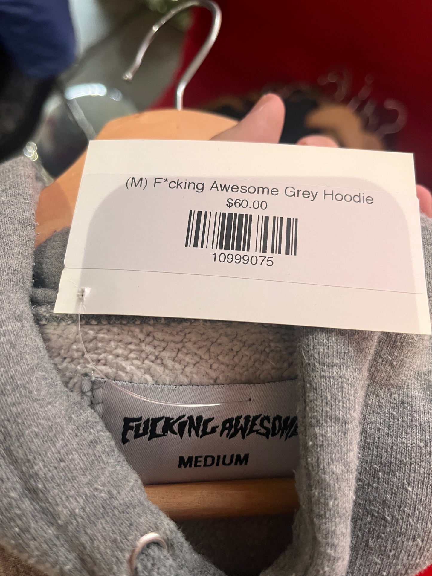 (M) F*cking Awesome Grey Hoodie