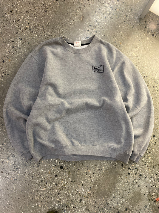 (L/XL) Stussy x Nike Grey Crewneck