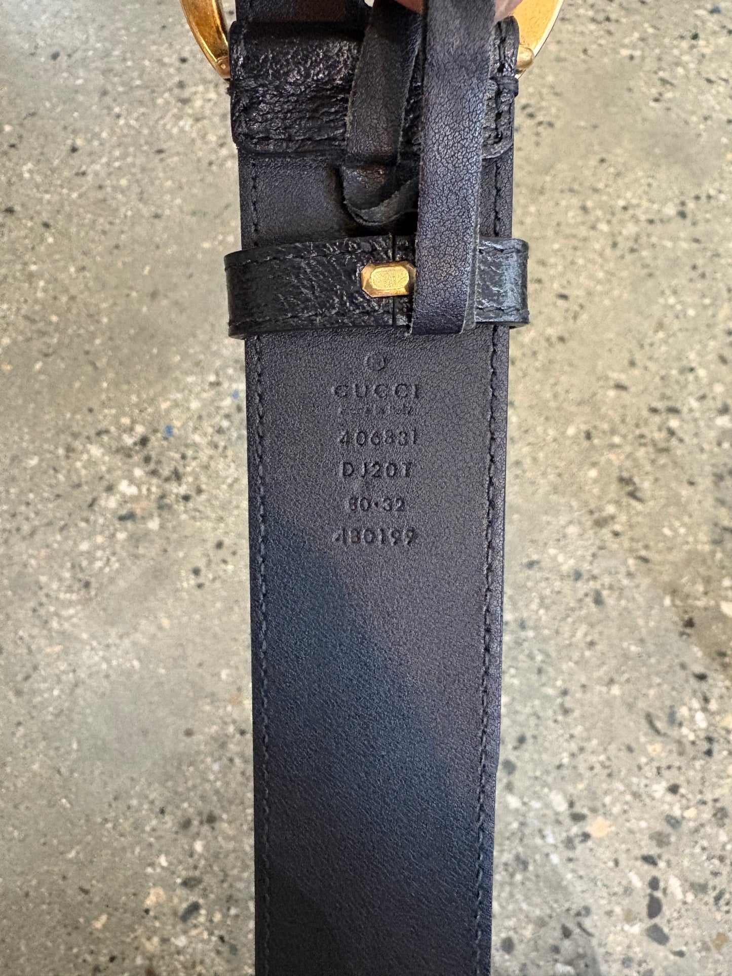 (30”-32”) Older Gucci Gold Genuine Leather Belt