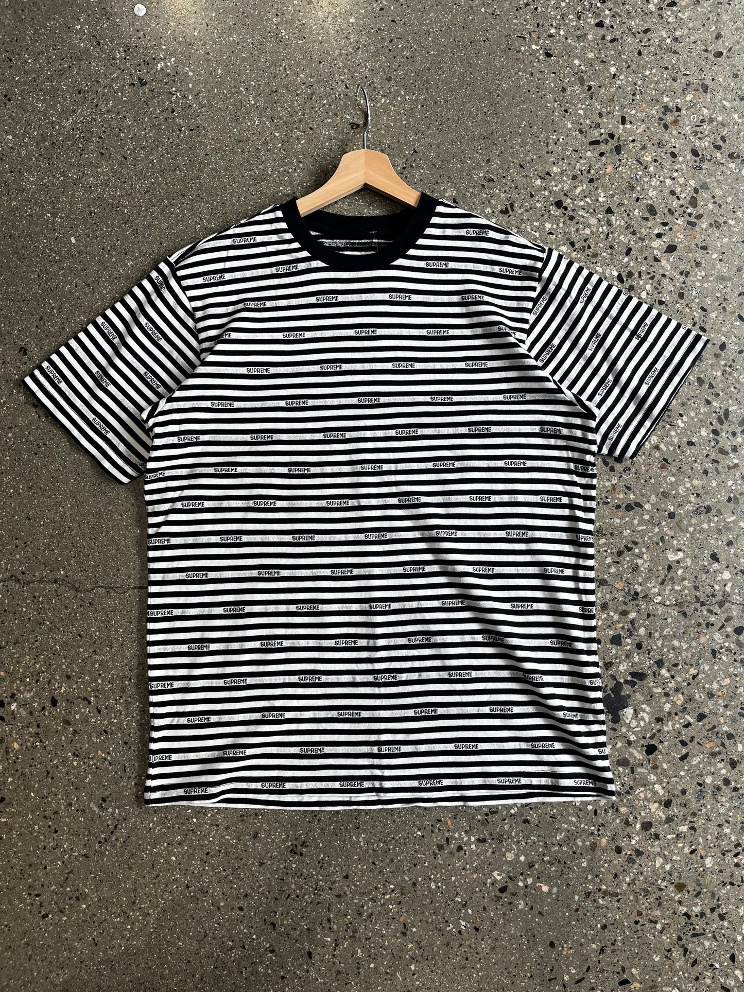 Supreme Striped LOGO Tee