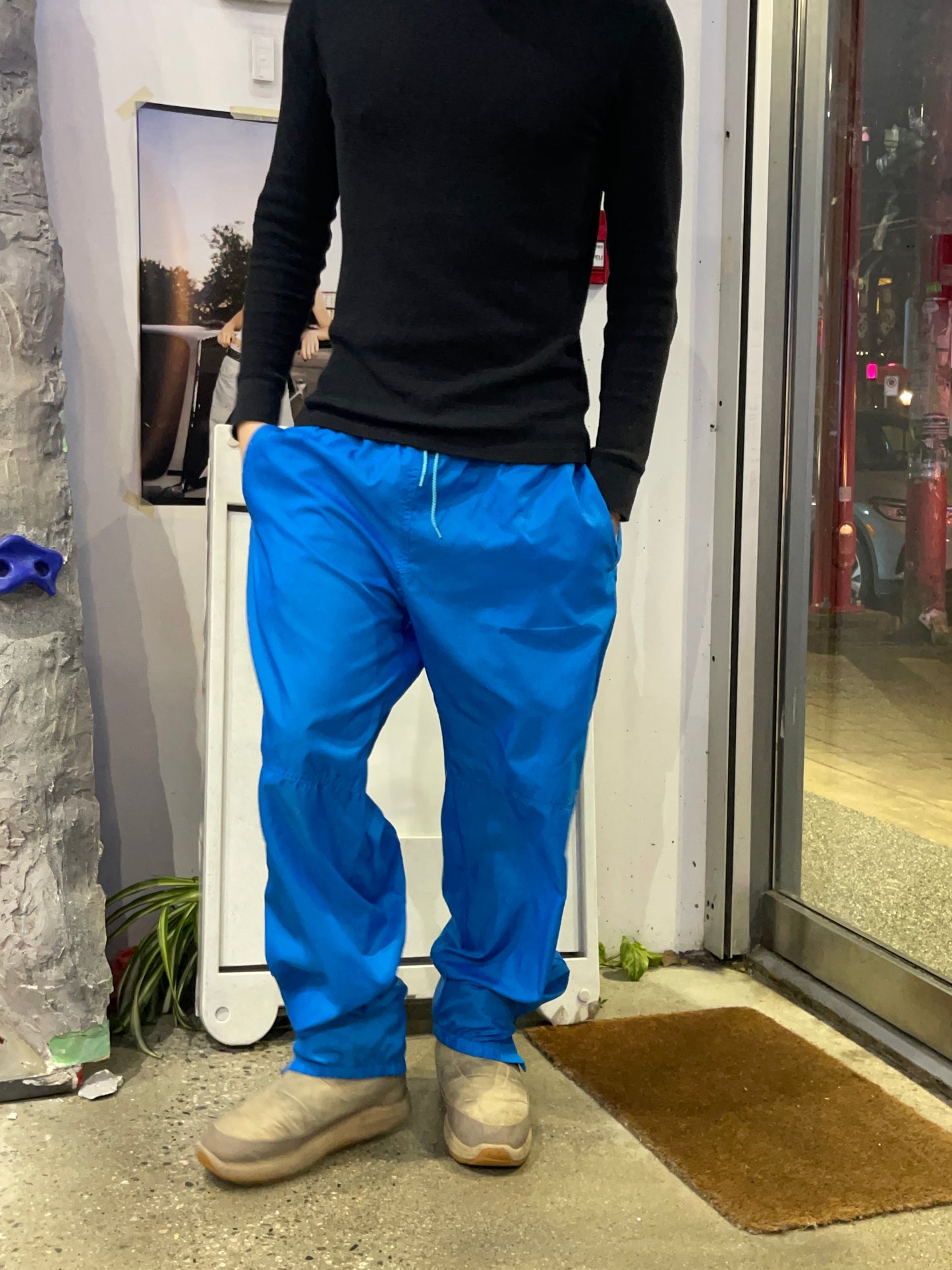 (L) 90s Nike Teal Splash Pants