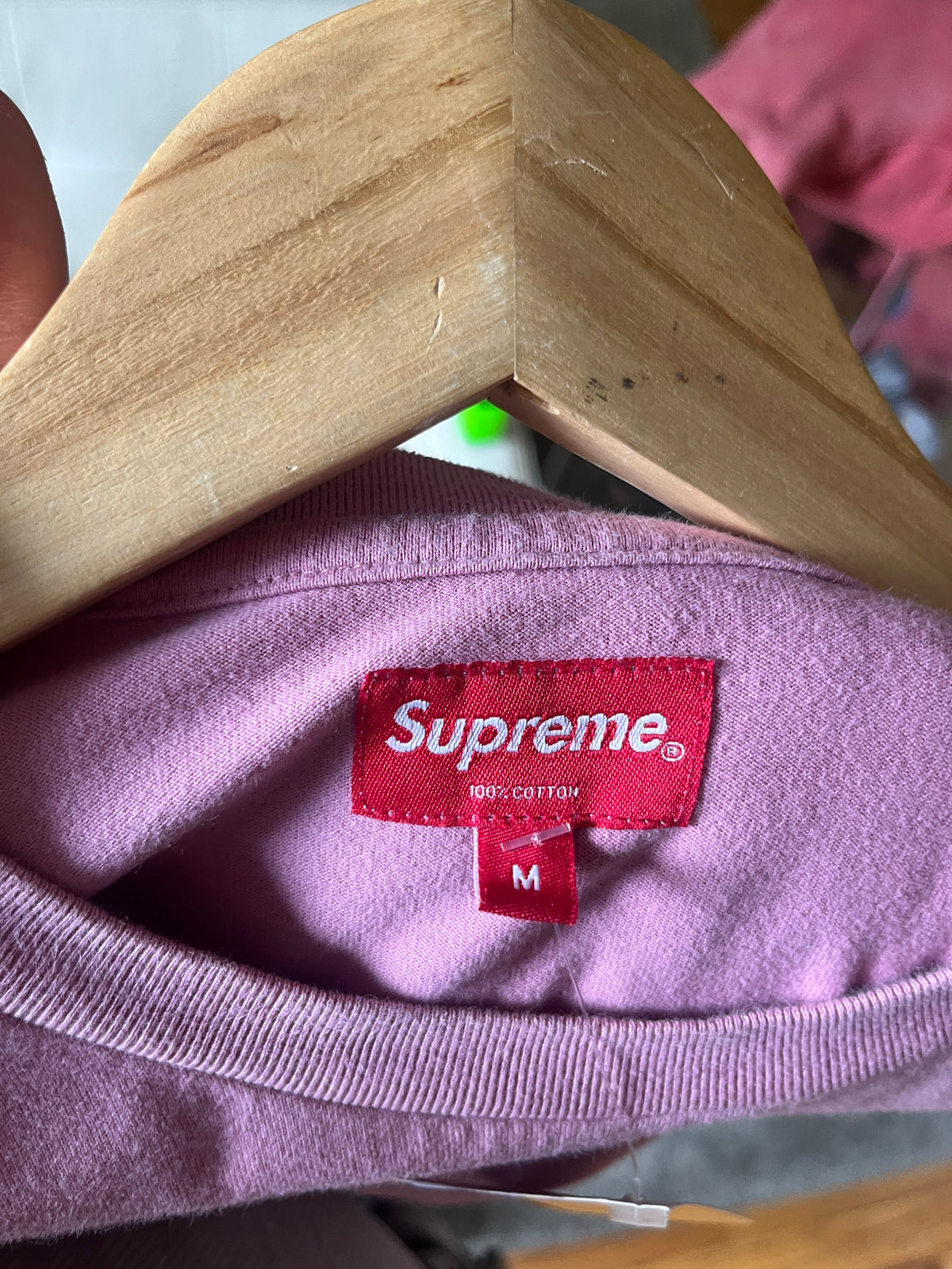 (M) Pink Magenta Small Supreme Box Logo  LS