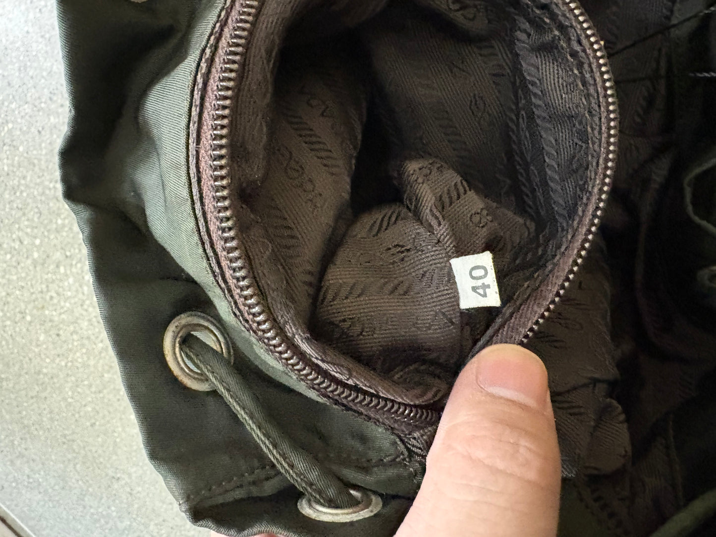 (OS) Vintage Prada Olive Nylon Backpack