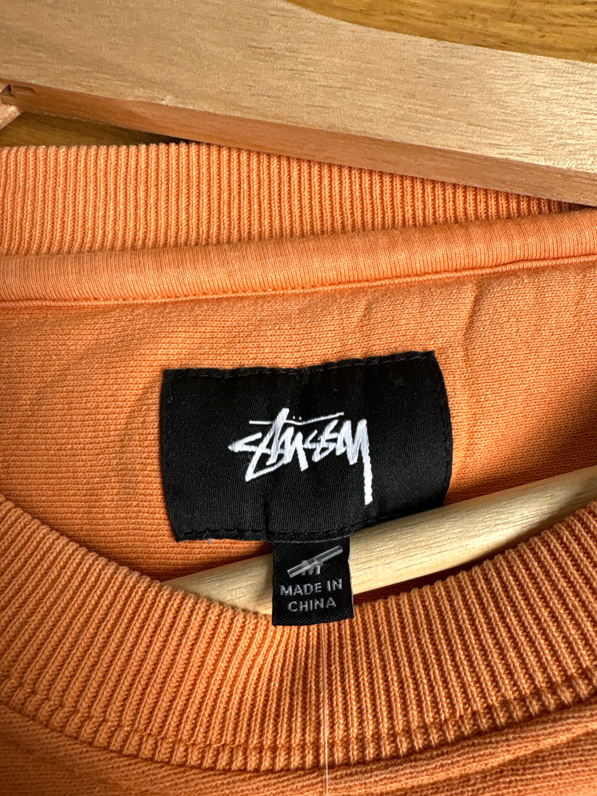 Peach Stussy Small Script Crewneck