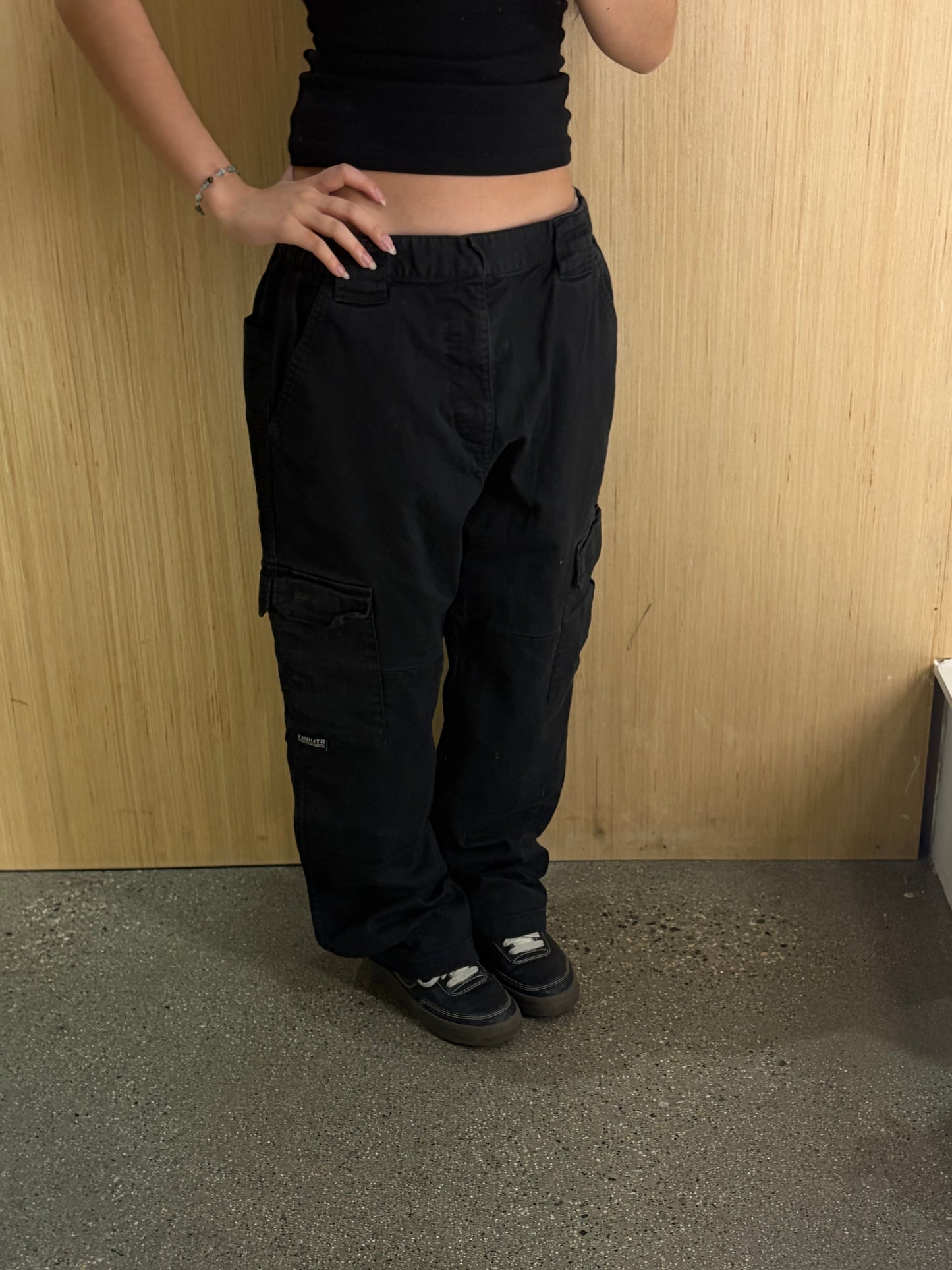 (S) Stussy Black Cargo Pants