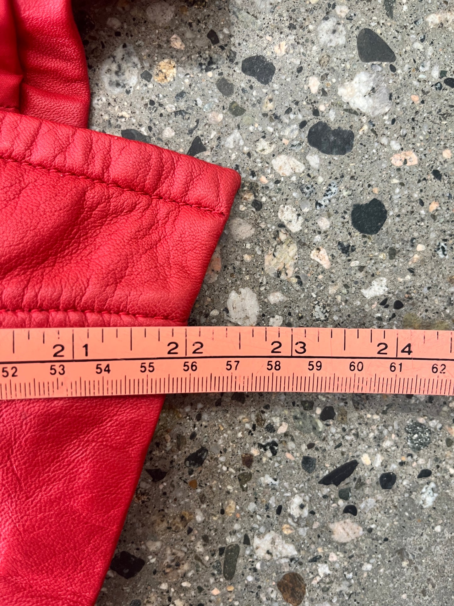 (2XS) Womens Red Leather Cropped