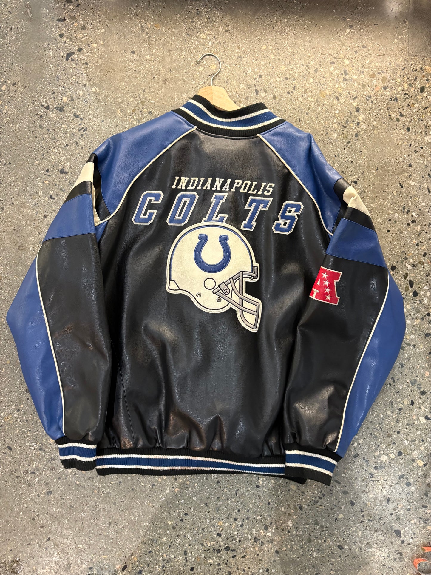(2XL) Colts NFL Leather Jacket