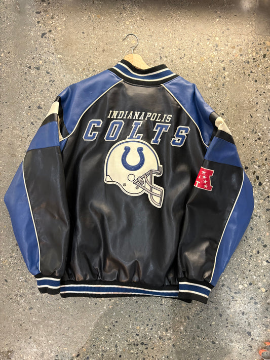(2XL) Colts NFL Leather Jacket