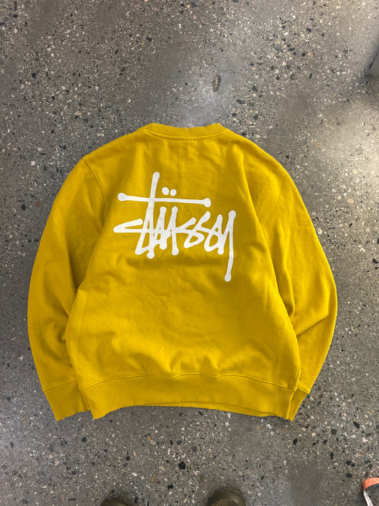 (S/M) Stussy Yellow Thick Crewneck