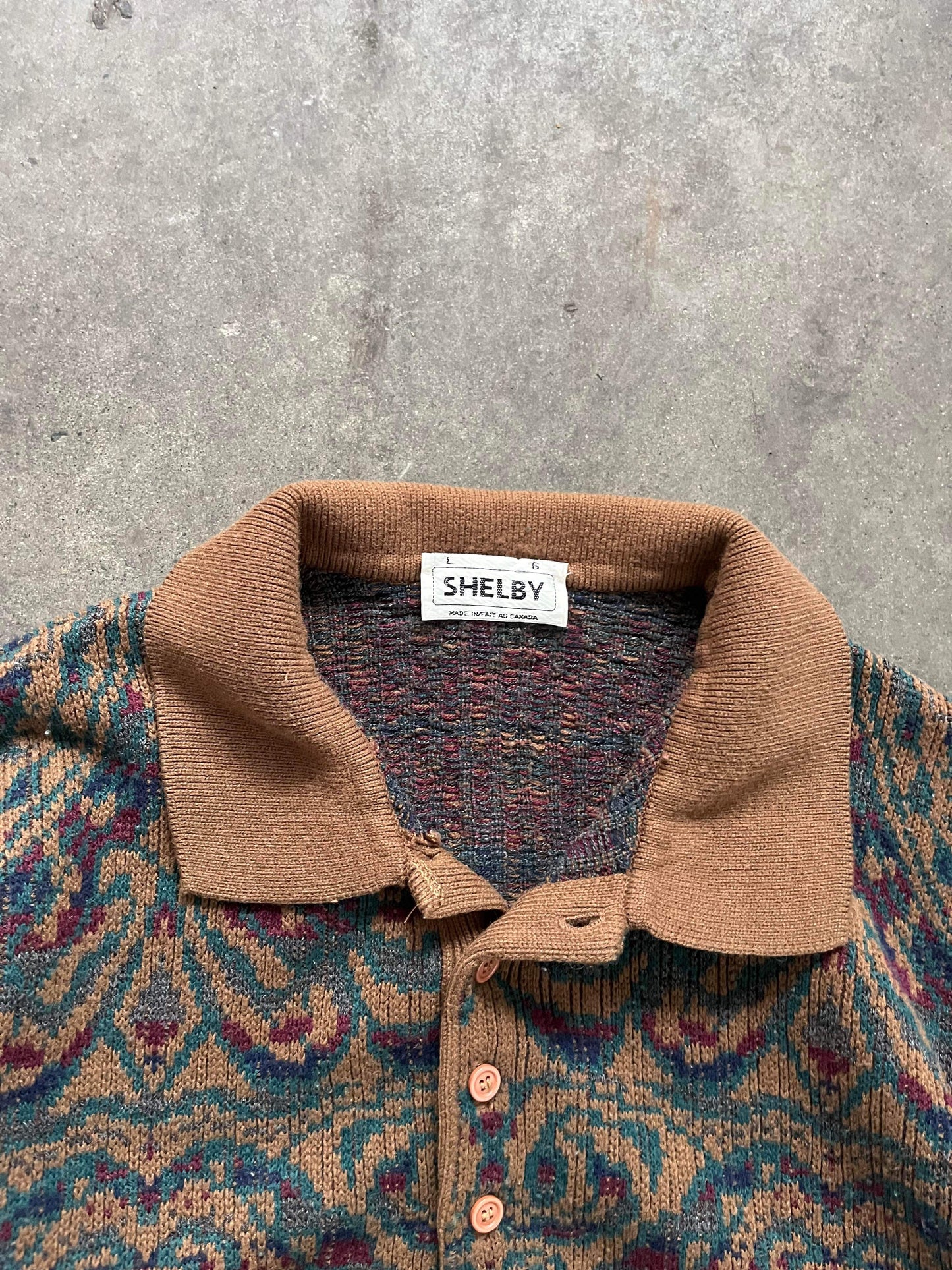 (L) 90’s Polo Style Knit