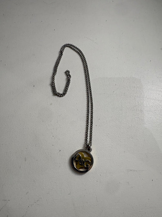 (13.5”) D&G Silver Steel Heart <3 PENDANT + chainlink