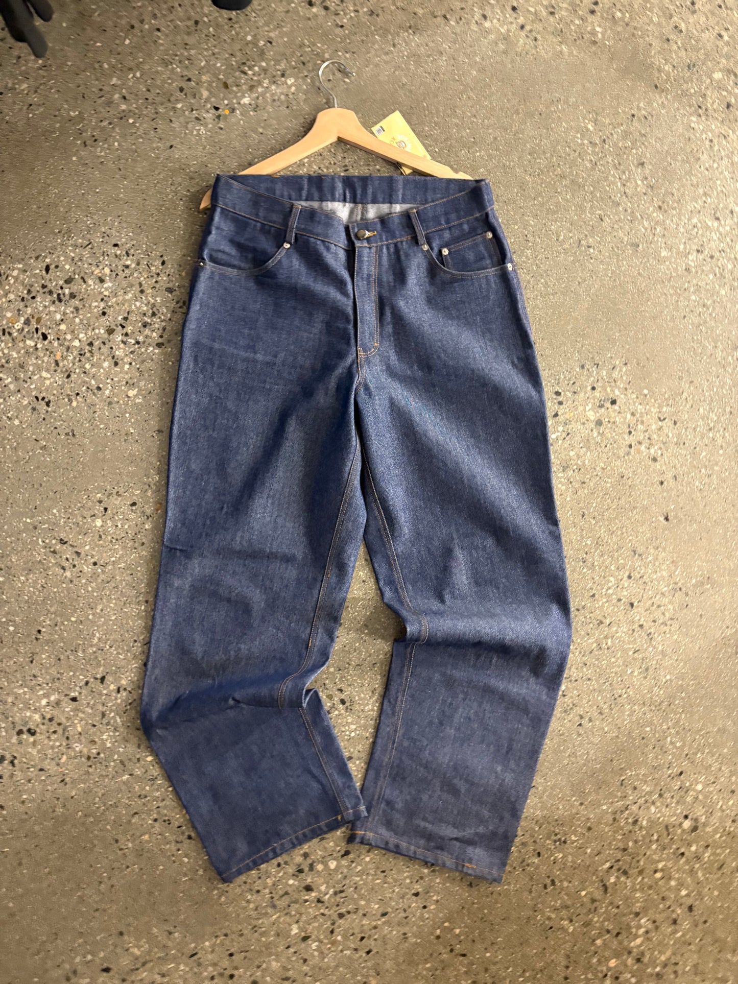 34” Adom USA Raw Dark Denim Carpenter Jeans