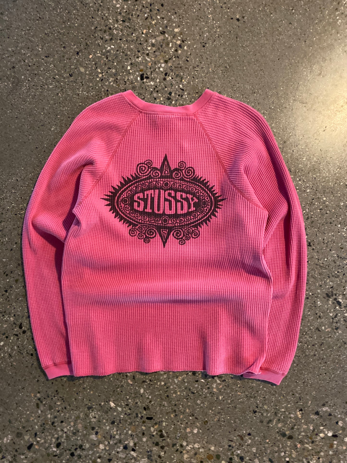 (S) Stussy Pink Waffle Knit Doublesided