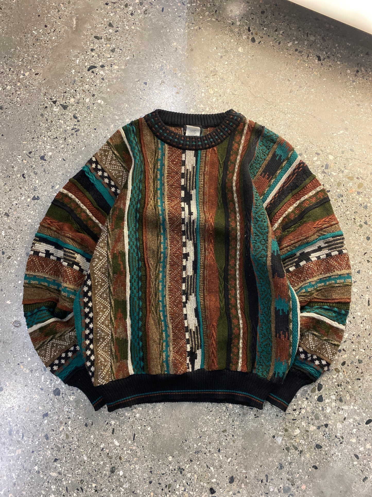 (M) 90s Canadian Impressions 3D Coogi Style Knit