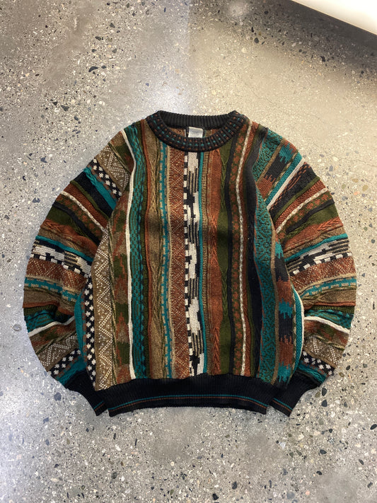 (M) 90s Canadian Impressions 3D Coogi Style Knit