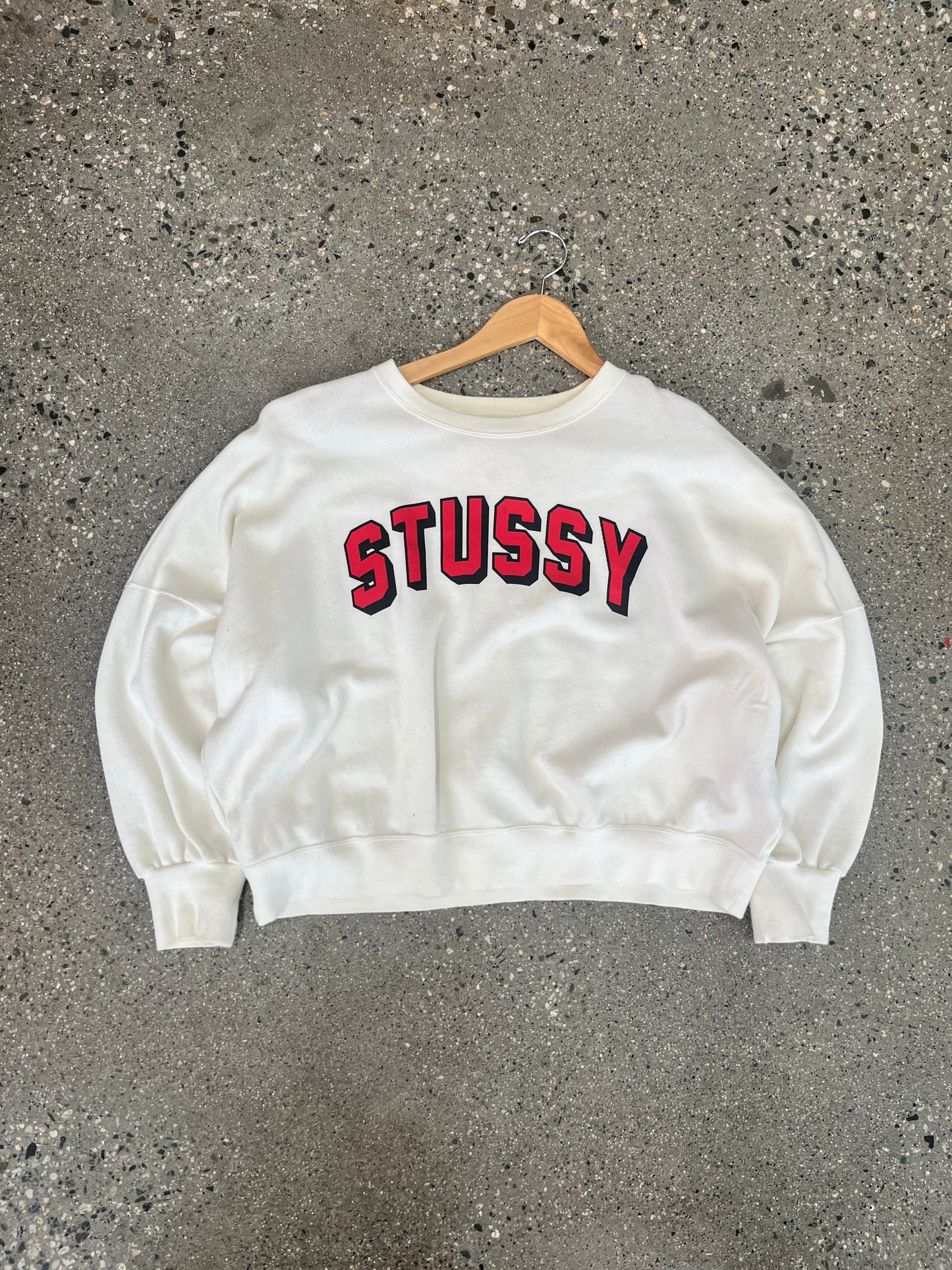 (Women S/M) Stussy Cropped Waffle Script