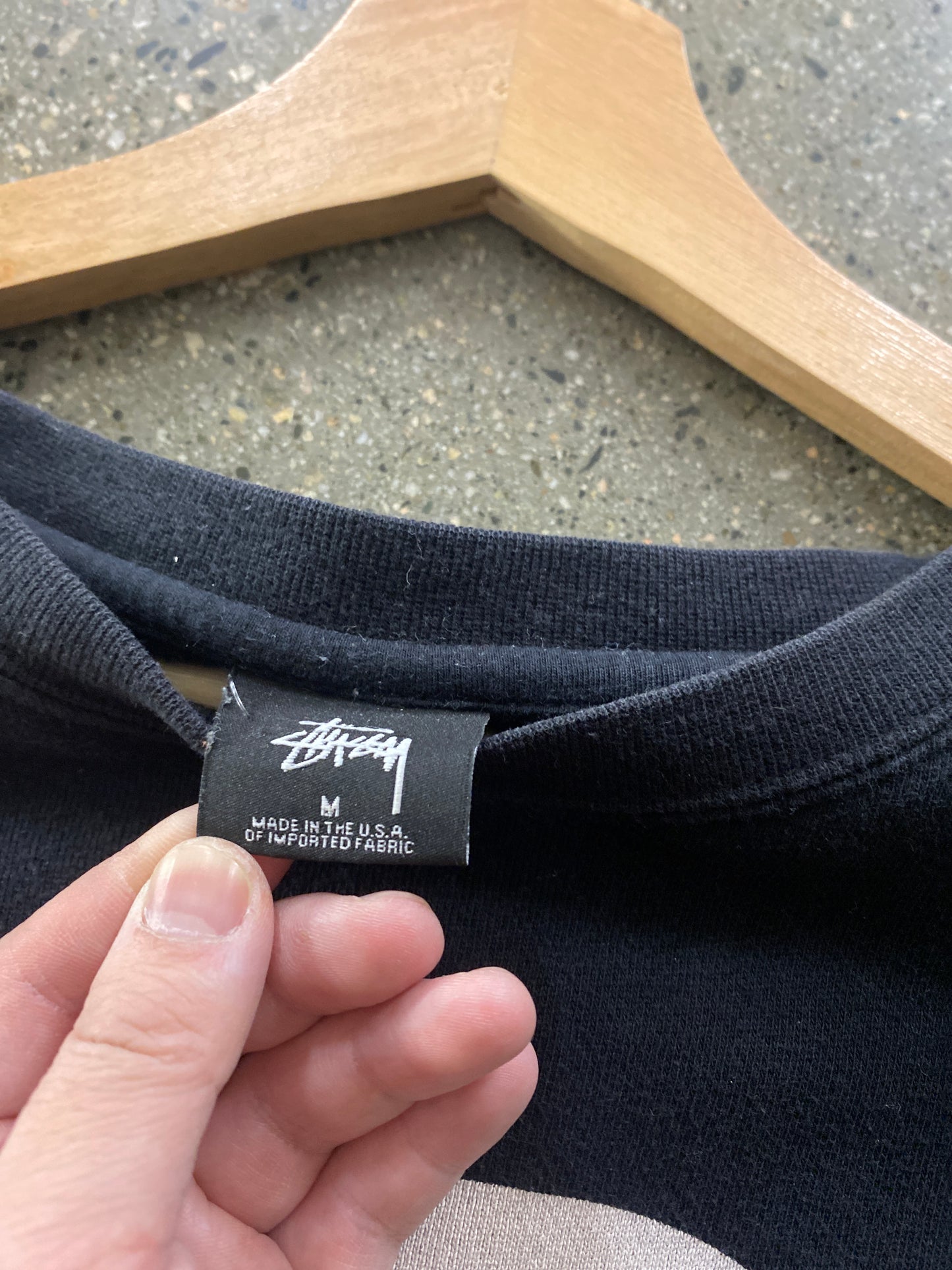 (M) Stussy Black Crewneck