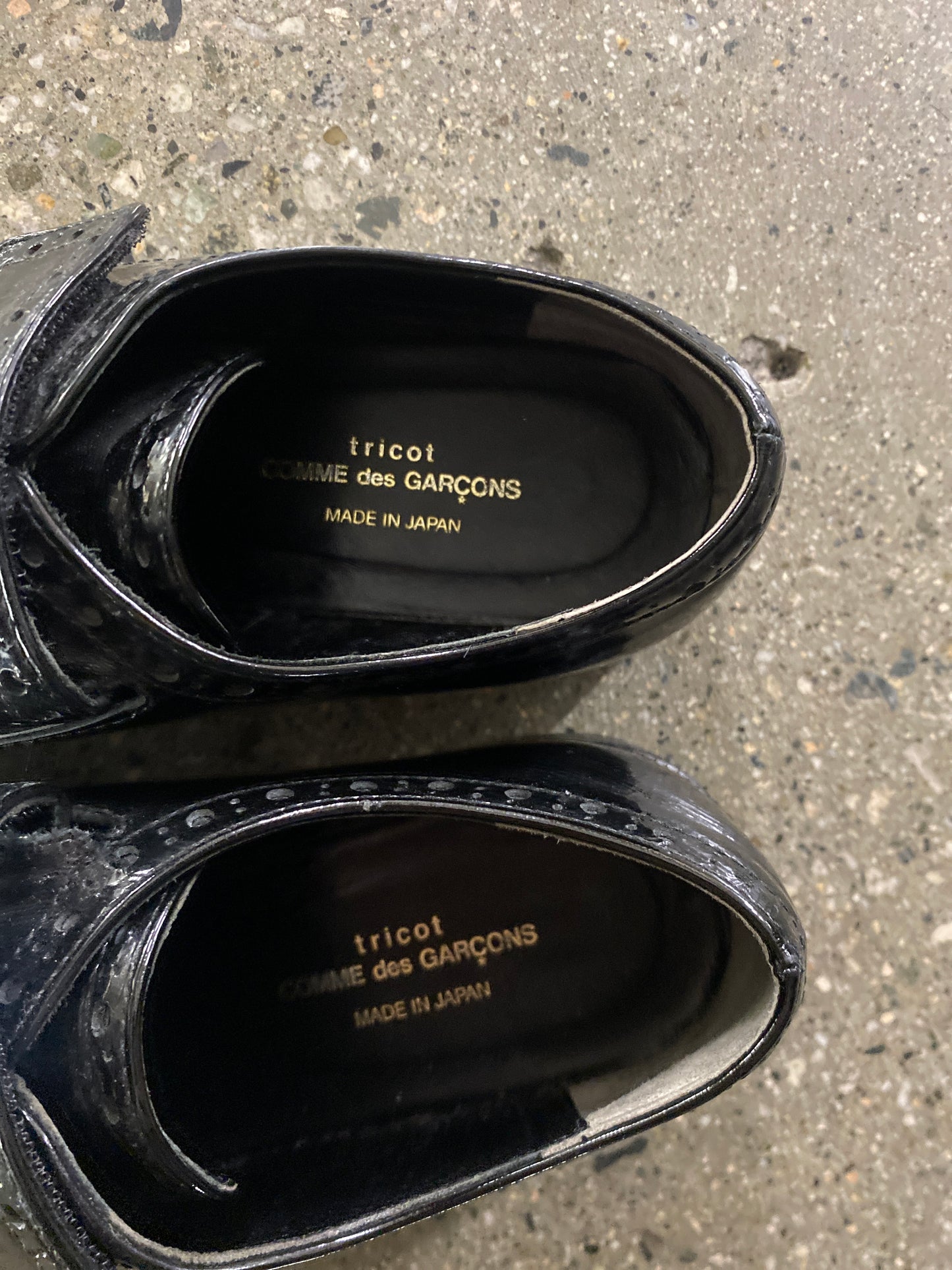 (Womens 5.5) Comme Des Garcon Tricot Patent Leather Shoe