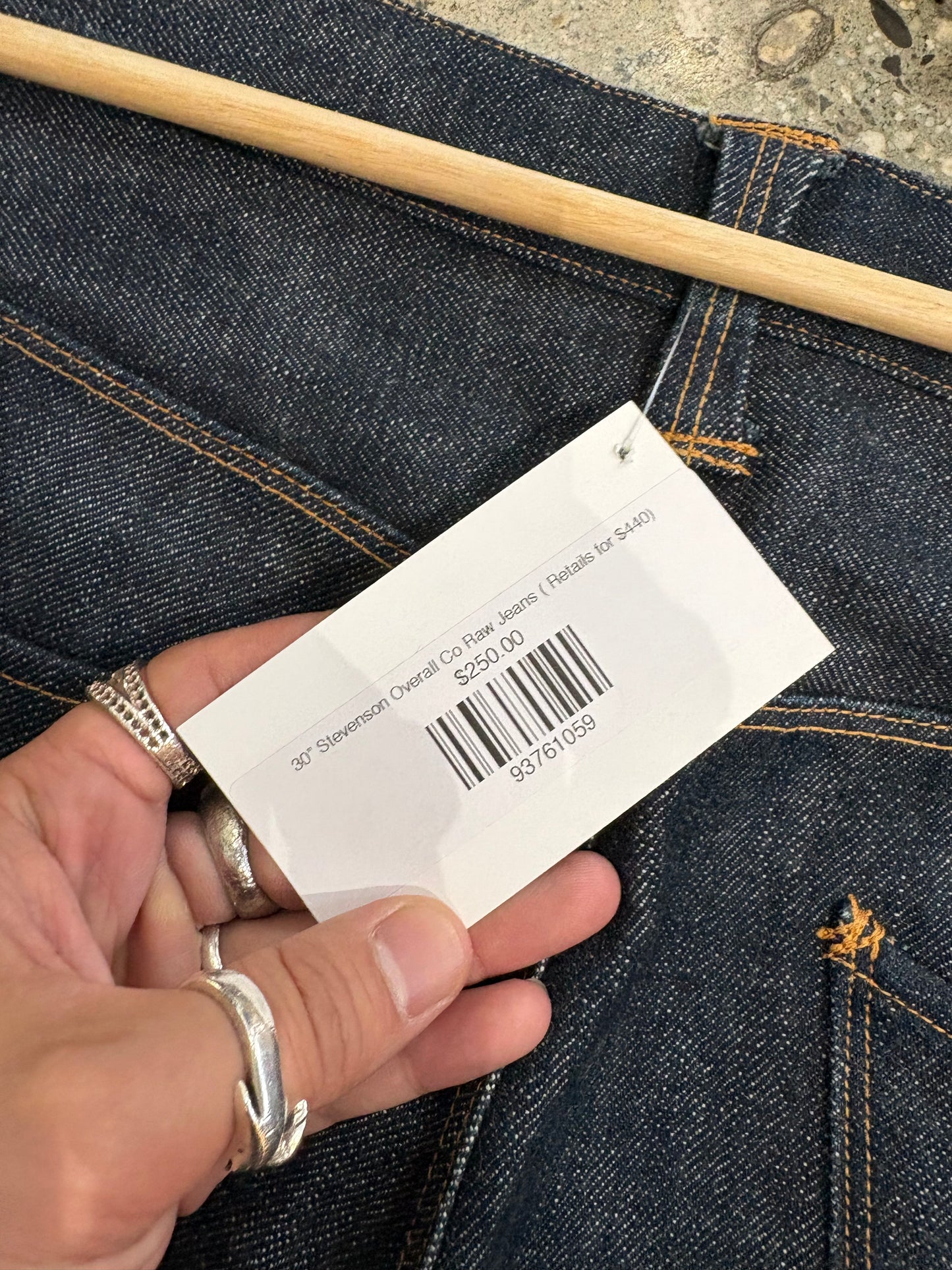 30” Stevenson Raw Selvedge Jeans ( Retails for $440)