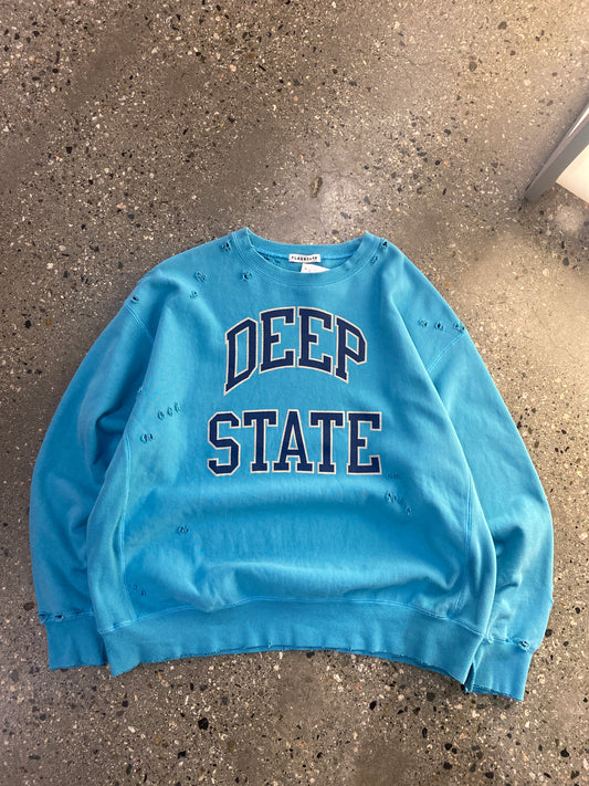 (XL/2X) Flagstaff Deep State Aqua Crewneck