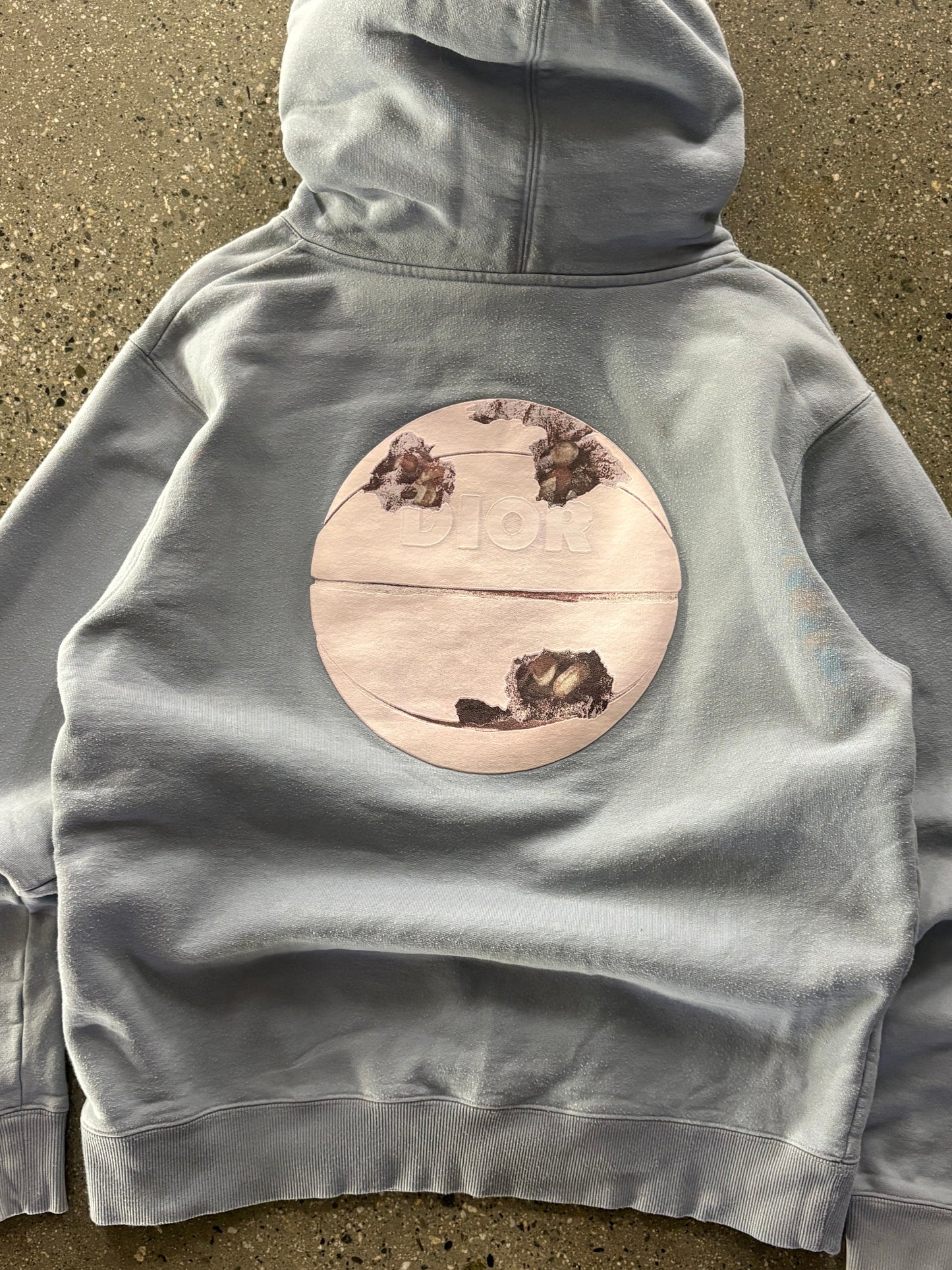 (L) Authentic Christian Dior x Daniel Arsham Blue Hoodie
