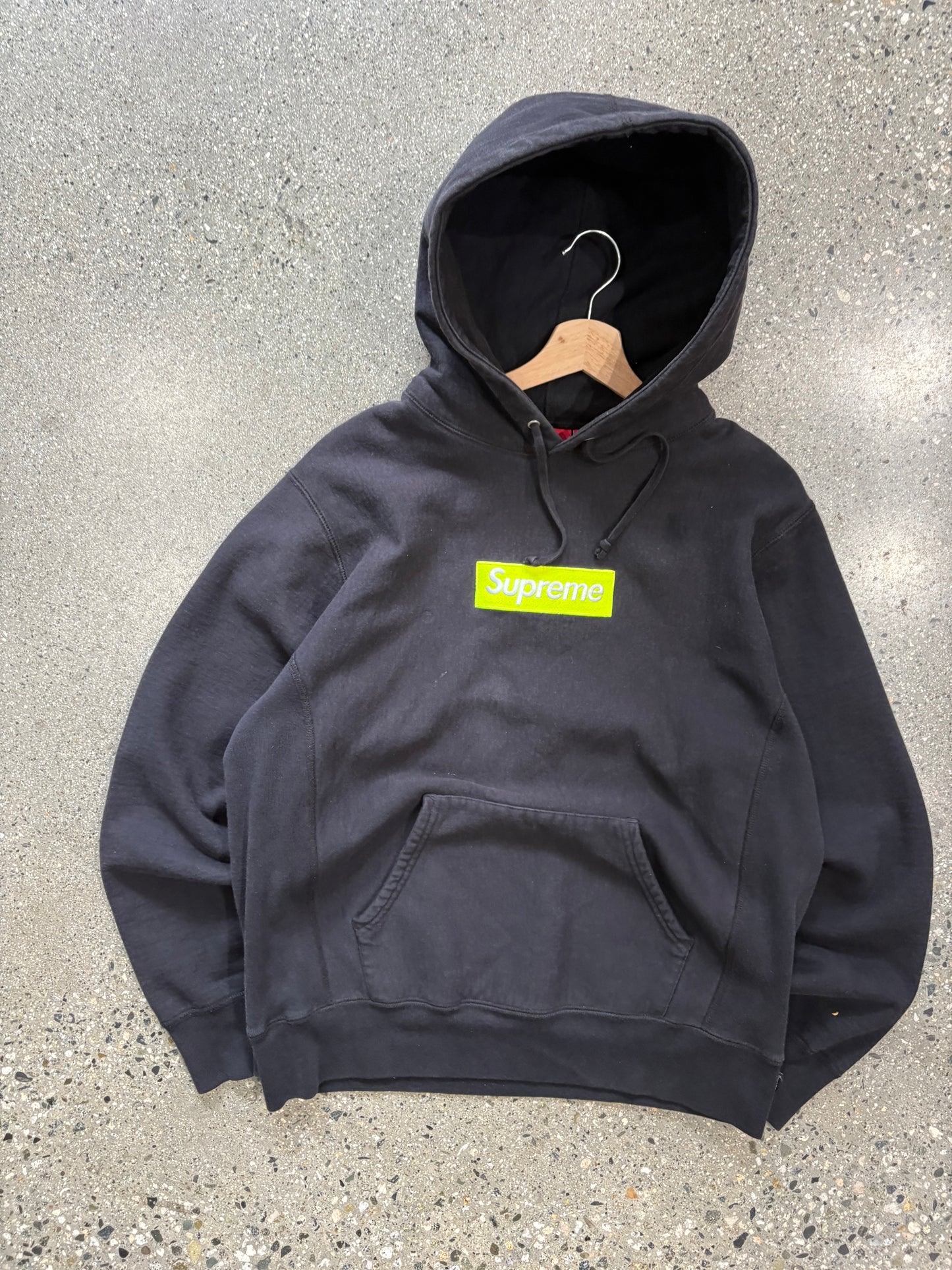Supreme Black Green Box Logo FW17