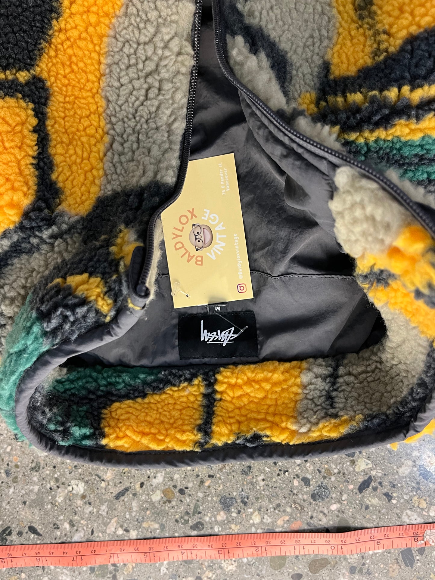 (M) Stussy Geometric Block Sherpa Half Zip