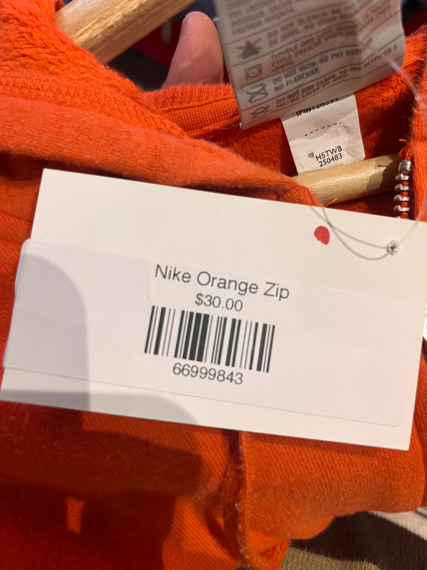 (Womens L) Nike Orange Zip