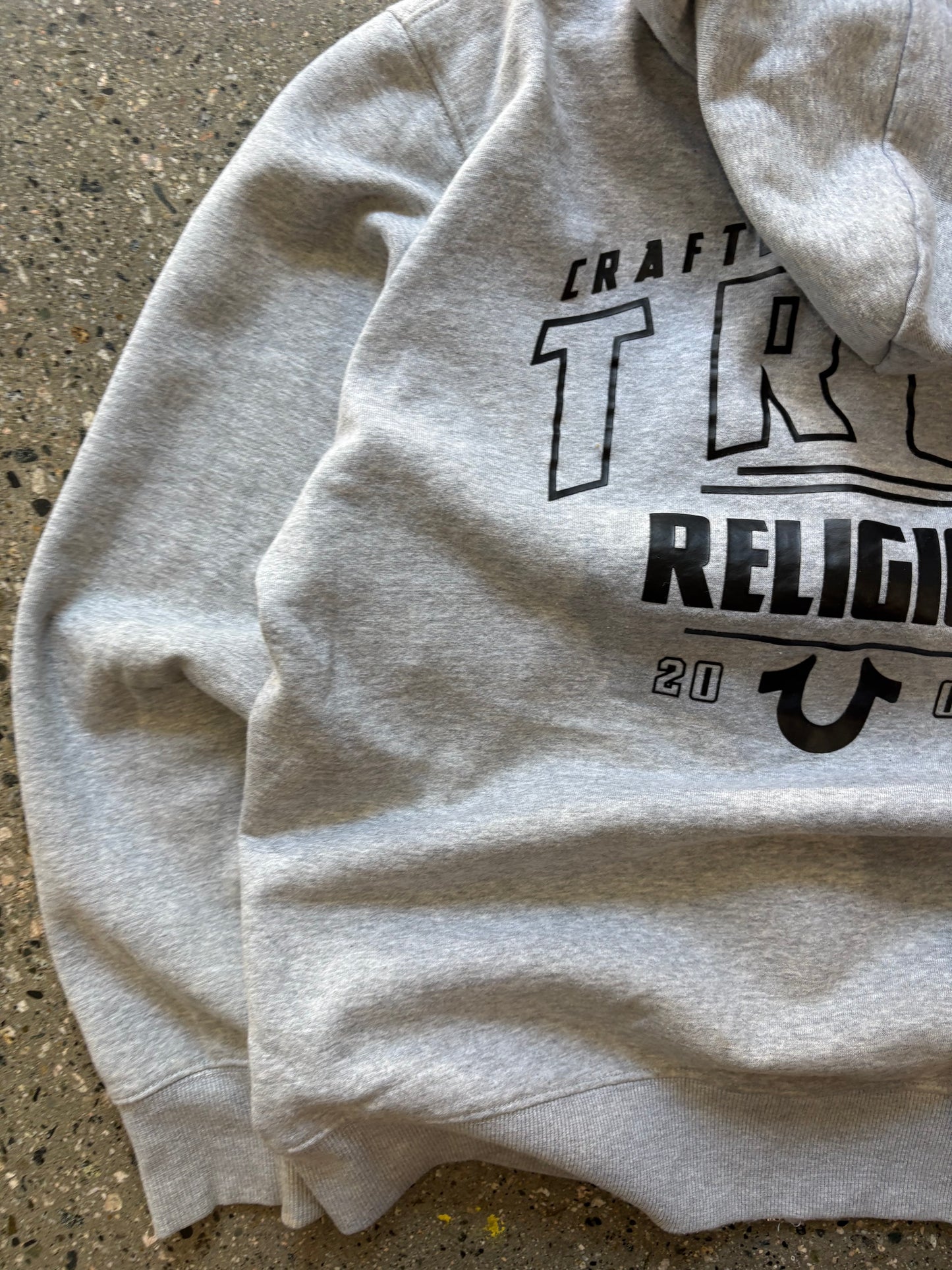 True Religion Grey Zip Up Hoodie