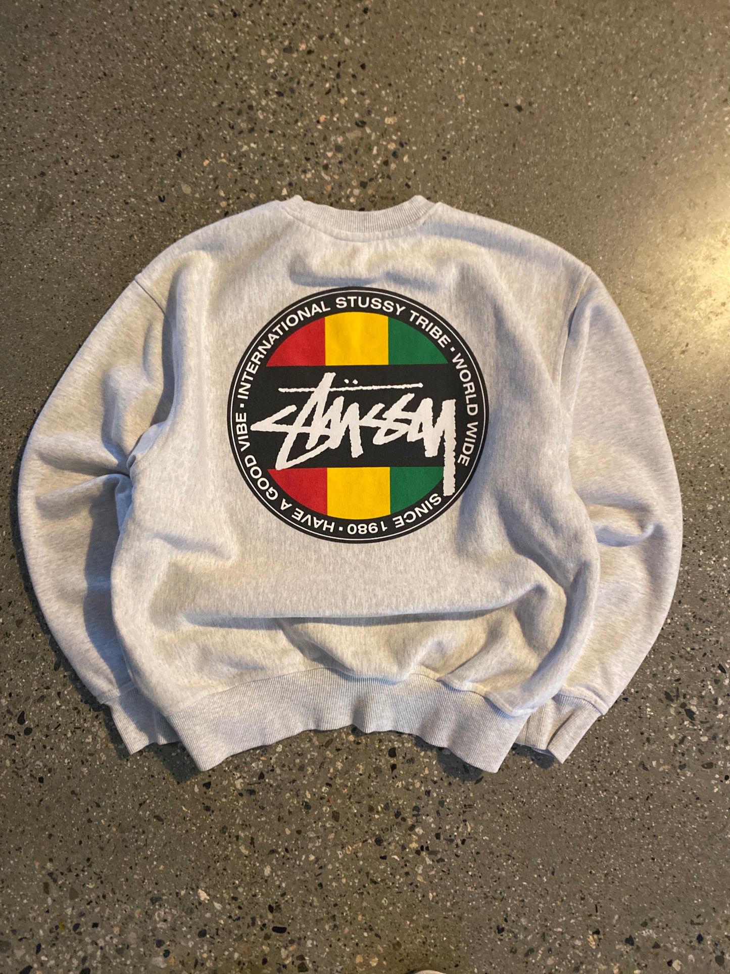 (S) Stussy Thick Rasta Doublesided Crewneck