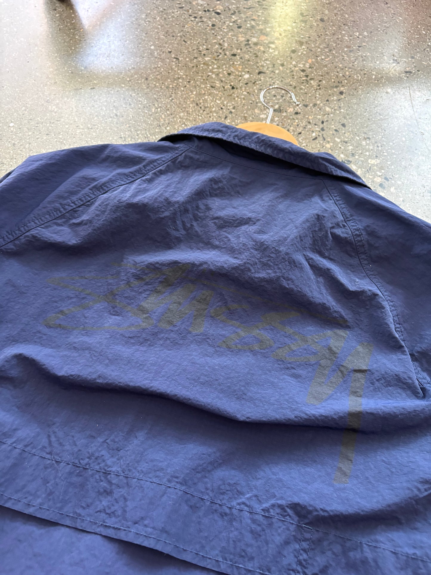(L) Stussy Nylon Airbrush Script Windbreaker