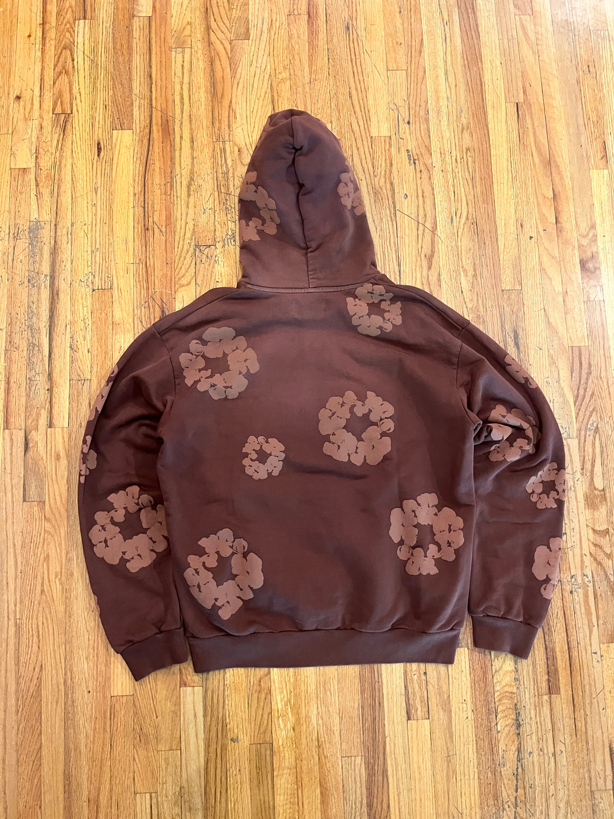 (L) Brown Denim Tears Hoodie