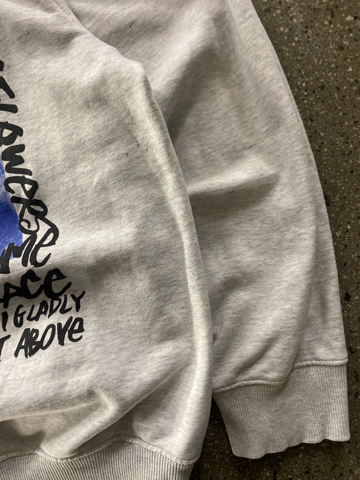 (L) Doublesided Stussy Grey Hoodie Floral