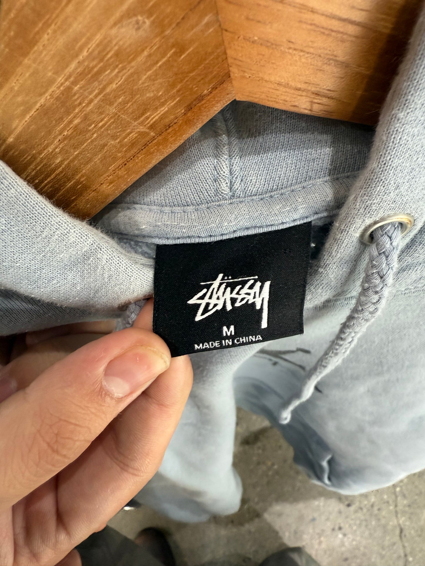 (M) Baby Blue Stussy Crown Hoodie