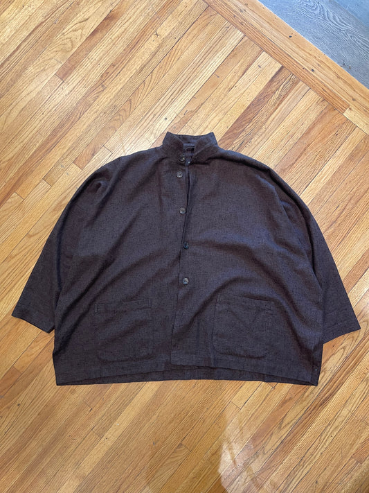 (Size 1) Eskandar Wide Button Up Shirt