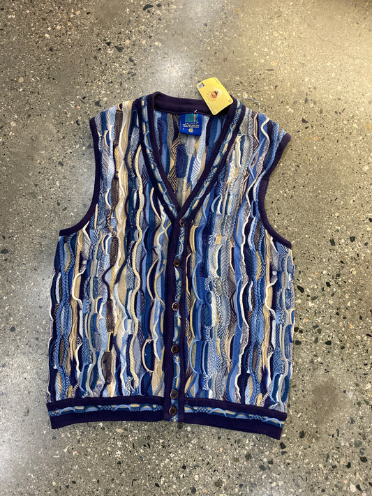 (L) Australian 3D Coogi Style Knit Vest