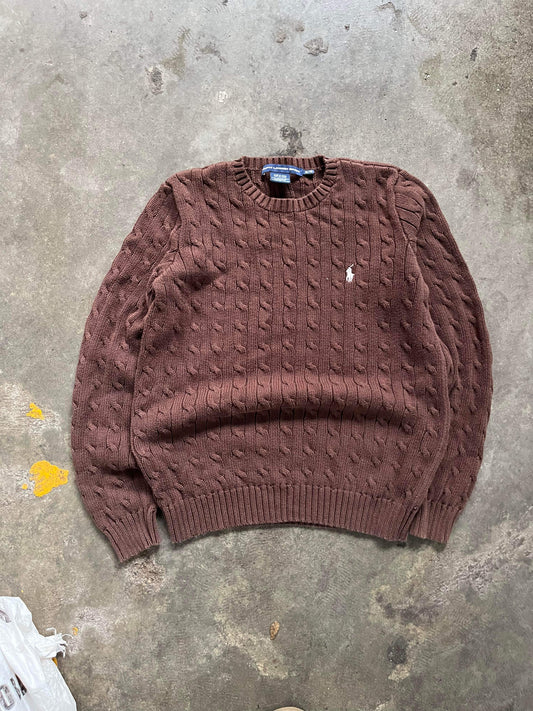(Womens XL) Brown Polo Sport Knit