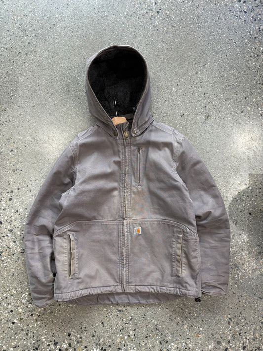 (L) Grey Utility Hooded Carhartt Jacket