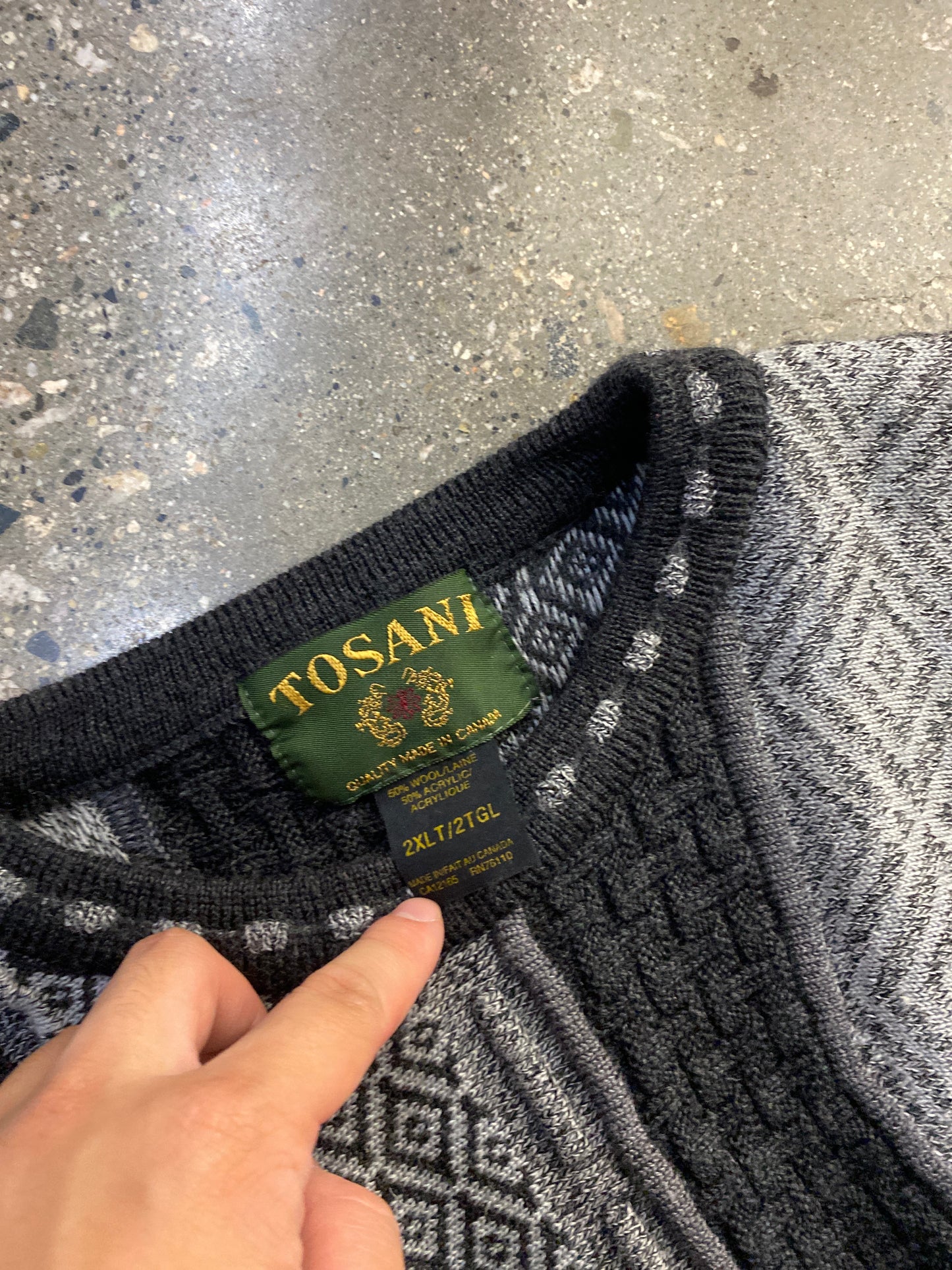 (2X) Tosani 3D Coogi Style Knit Grey