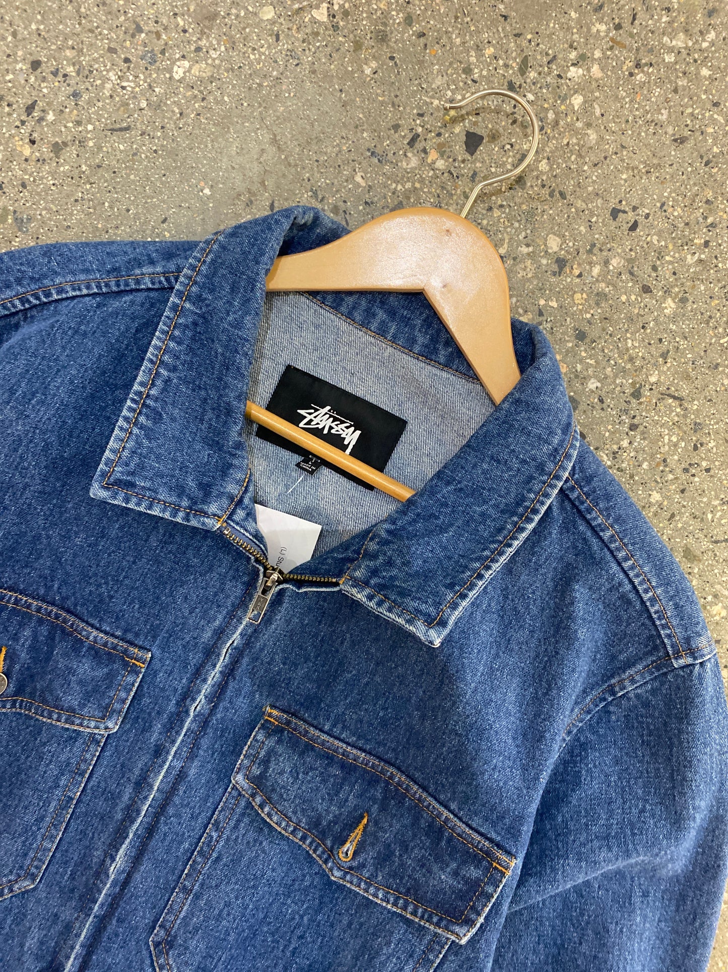(L) Stussy Zip Denim Jacket