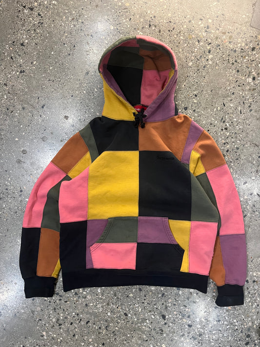 (M)  Supreme Colour-Block Squares Hoodie